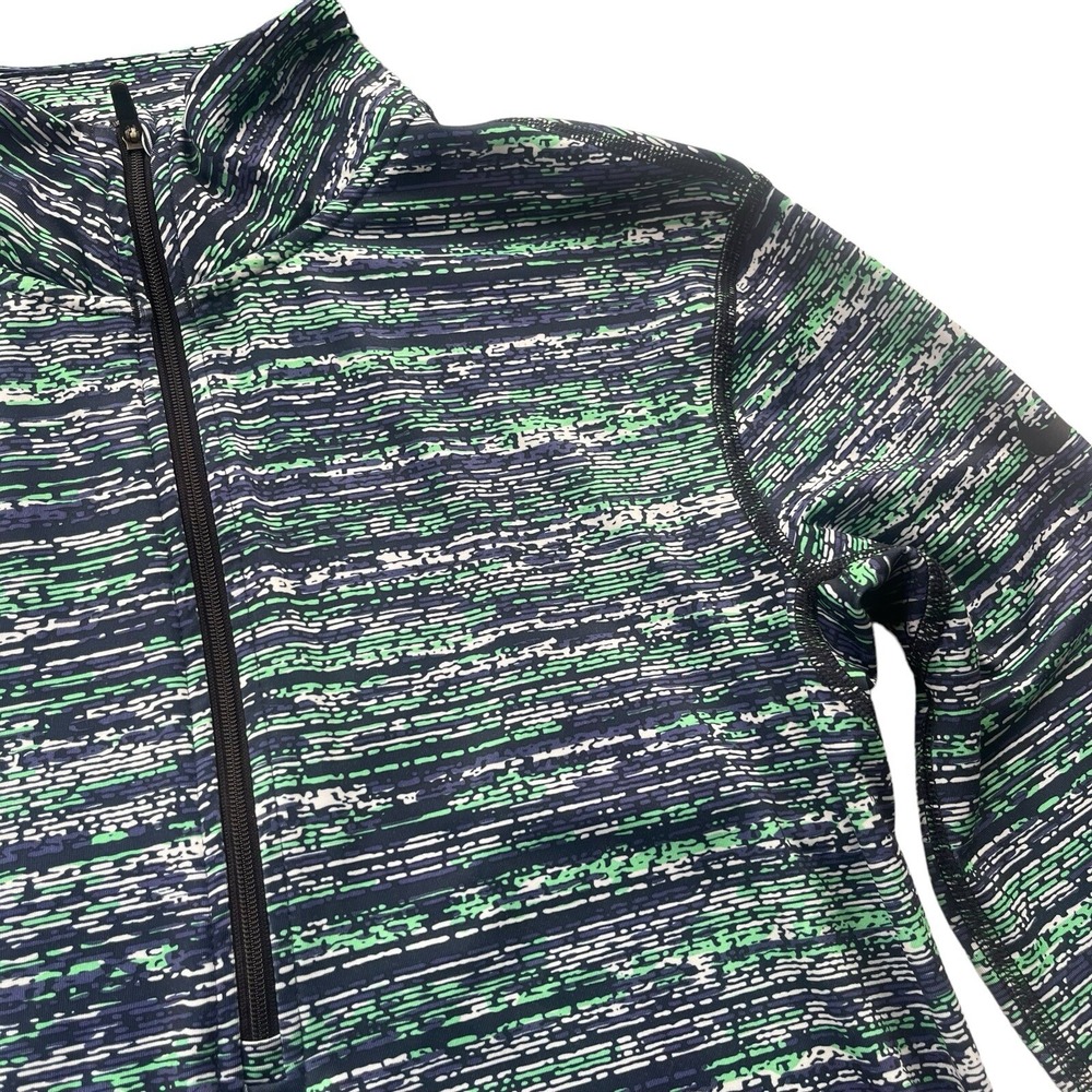 Nike Pro Dri-FIT Women M Green Blue Space Dye Half Zip Pullover 849315-387 Sport - Picture 5 of 16